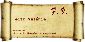 Feith Valéria névjegykártya
